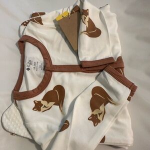 Kyte Baby Fox Print snap footie
